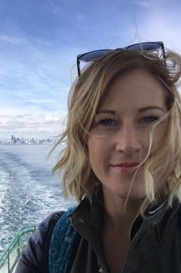A photo of Shay on the Seattle ferry. 