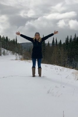 Trisha posing in the snow. 