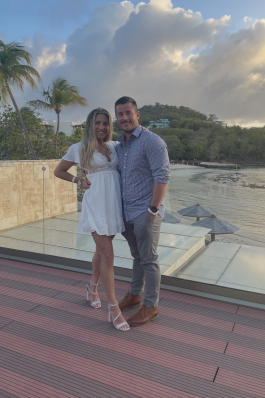 Trisha and her partner in St. Lucia. 