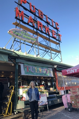 Lexie at the Public Market in Seattle. 