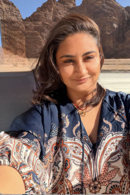Amee takes a selfie in AlUla.