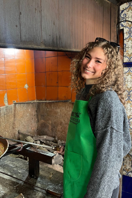 Delaney during a cooking experience in Spain. 