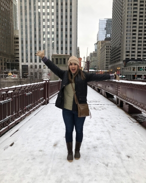 Ashlyn Johnson in Chicago in winter