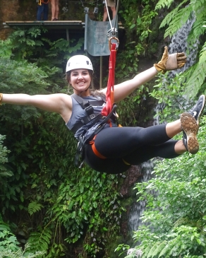 Ashlyn Johnson ziplining in Costa Rica