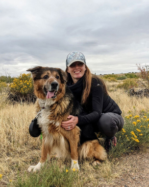 Caitlin Row with dog