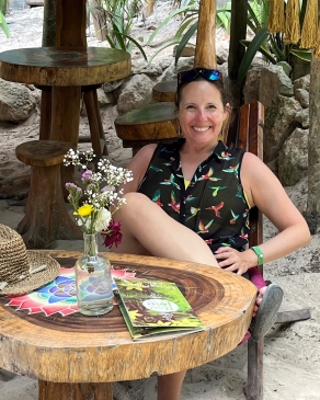 Carly Stedman Norosky at a table in Costa Rica