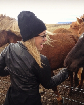 Carrie Rodgers with Icelandic horses