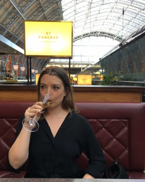 Carrie Rodgers in St. Pancras Station in London