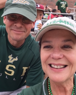 Christi Womack Villalobos at a USF Bulls baseball game