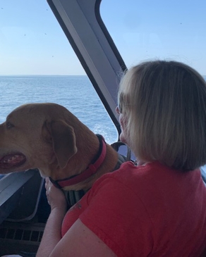 Claire Wingate on the Mackinaw Ferry