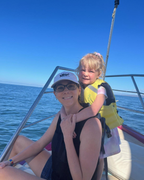 Cynthia Kendrick on a boat in Puerto Vallarta, Mexico