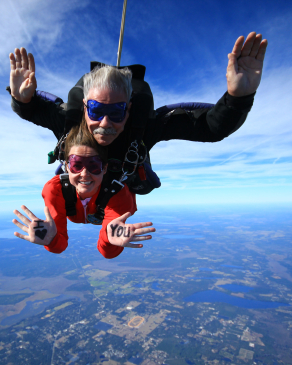 Erin Kiniry skydives in DeLand, FL