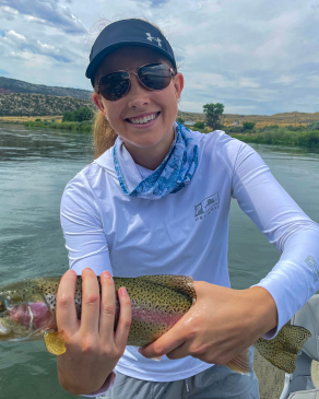 Jaime Kreikemeier fishing on the Platte River in Casper, Wyoming