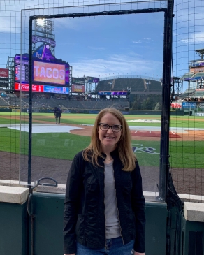 Laura Libby at Coors Field in Denver
