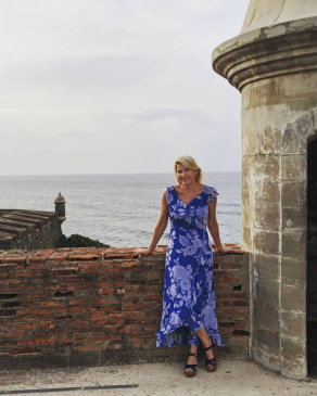 Lauren Bourgoing at a historic fort in Puerto Rico