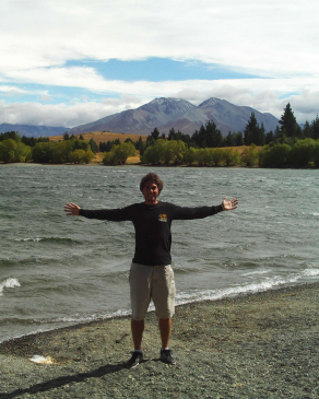 Mitch Veix lakeside in New Zealand
