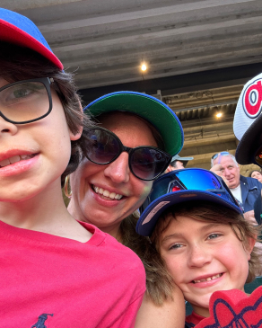 Morgan Barna and family at an Atlanta Braves Game