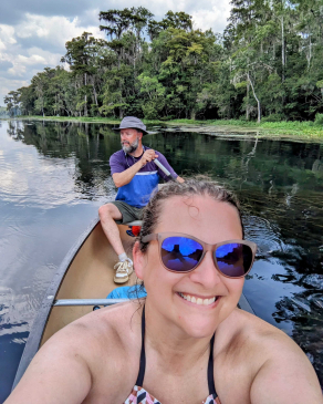 Rebekah McLain canoeing the Wacissa River in Florida