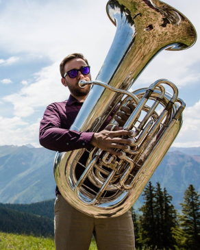 Steve Vaughn playing the tuba