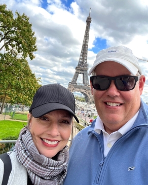 Vito Zuppardo in front of the Eiffel Tower in Paris