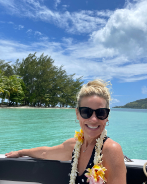 Kristin Carlson on the ocean