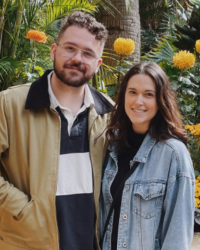 Madeleine Wiley smiling with her husband
