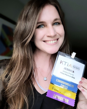 Jessica Payne holding a KTIA name badge