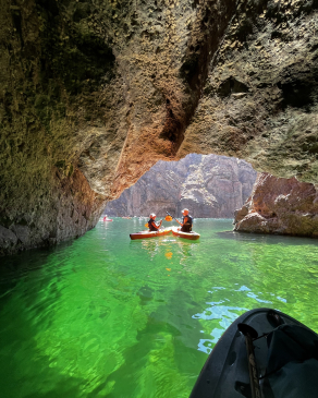 A photo of kayaking in a cave
