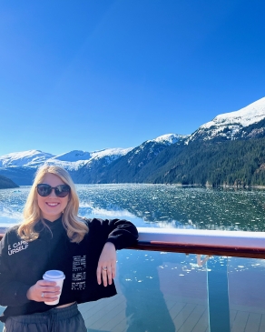 A photo of Anna on an Alaskan cruise.