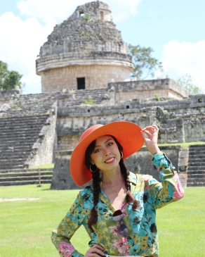 A photo of Wenjie in Mexico. 