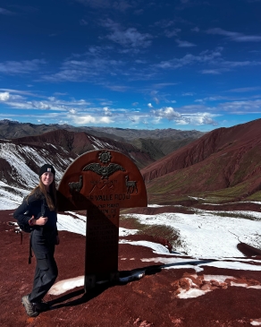 A photo of Shiann hiking in Peru. 