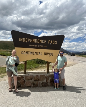 A photo of Andi at the continental divide. 