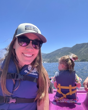 A photo of Andi on a boat. 