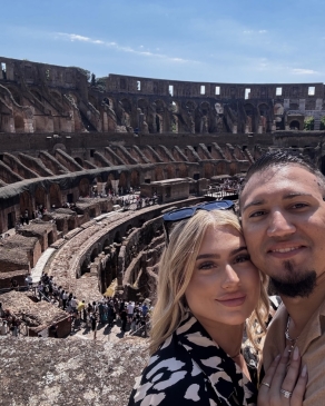 A photo of Larisa and her partner in Italy. 