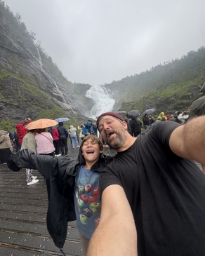 A selfie of Dylan and his child. 