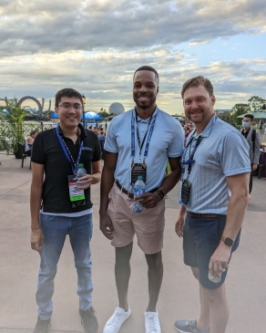 A photo of David and friends. 