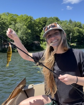 A photo of Layne fishing in the Adirondacks. 
