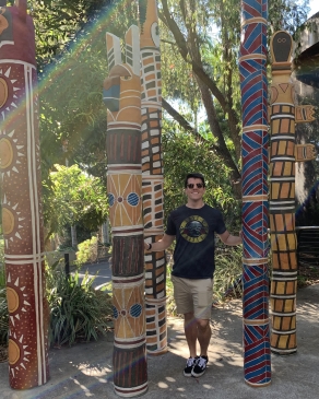 A photo of Michael visiting the Australia Zoo. 