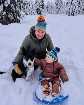 A photo of Emily and her son in Montana. 