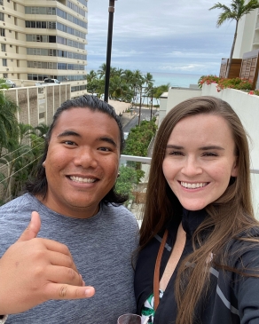 A photo of Bryan and his wife in Hawaii. 