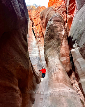 A photo of Shay in Utah canyons. 