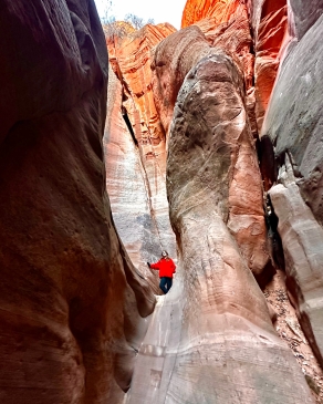 A photo of Shay in Utah canyons. 