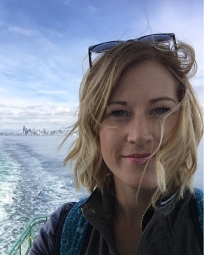 A photo of Shay on the Seattle ferry. 
