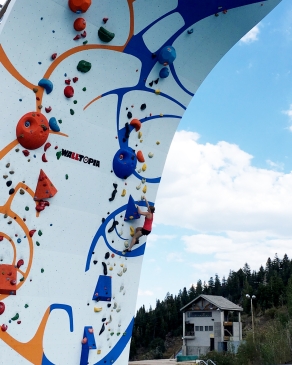A photo of Shay outside Olympic Park in Utah. 