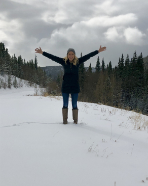Trisha posing in the snow. 
