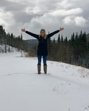 Trisha posing in the snow. 