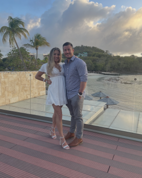 Trisha and her partner in St. Lucia. 