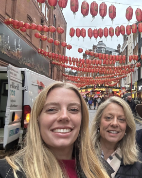 Katherine and her family enjoying London. 