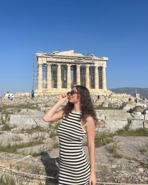 Delaney visiting Greece. 